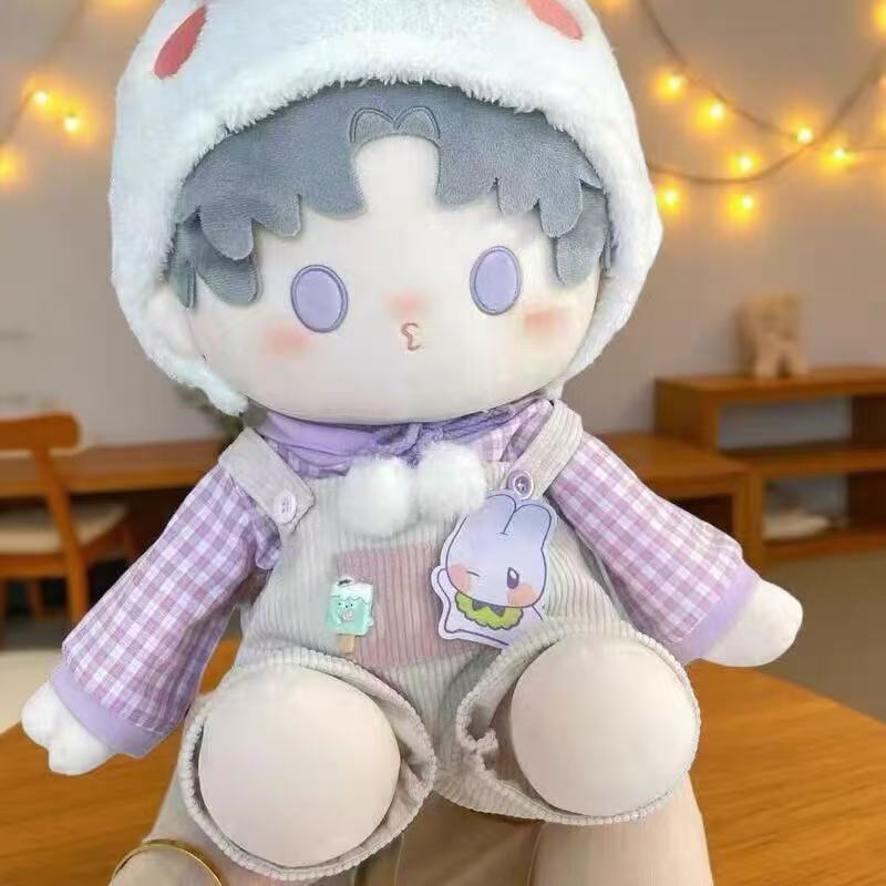 背带裤娃衣40cm娃娃衣服套装坐姿棉花娃娃背带裤玩偶套装一件起批|undefined