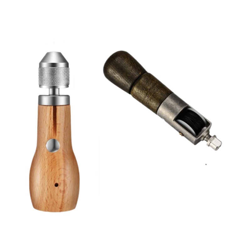 Nueva máquina de coser a mano de poder DIY artesanía de cuero curtido vegetal herramienta de costura punzón palo de corte de diamante máquina de coser a mano hilo