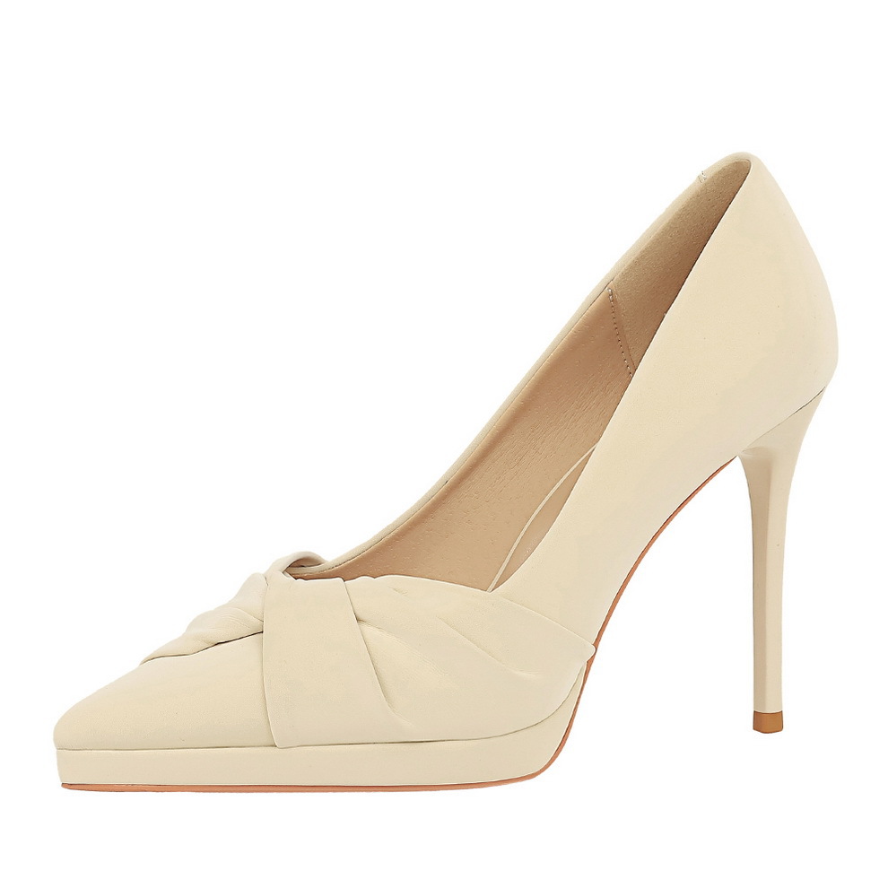 8366-2 European And American Style Sexy Party Stiletto Ultra High Heels Pointed Toe Waterproof Platform Bowknot Single_vogvips.com