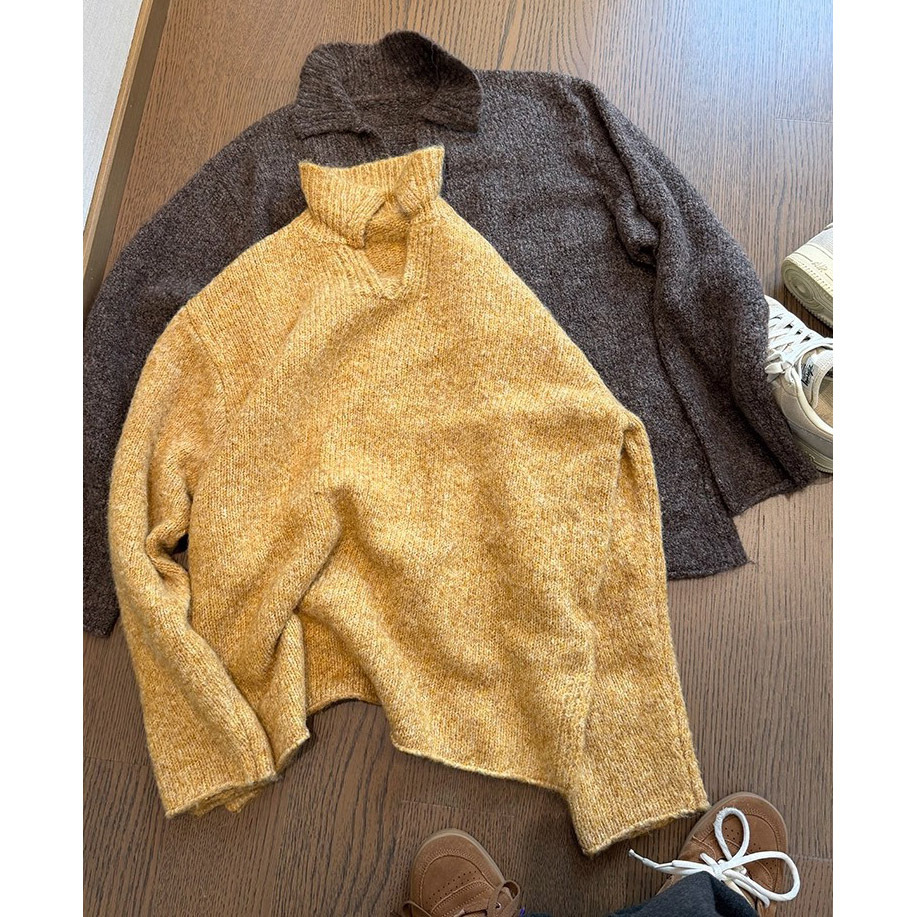 Explosiones transfronterizas de tamaño grande europeo polo camiseta de cuello V camiseta de punto suéter hombre camiseta de estilo viejo fábrica al por mayor