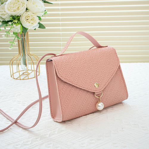 New Pearl Bag with Floral Pattern  Small Bag Southeast Asia Cross-Border Wholesale Simple and Versatile Crossbody Bag