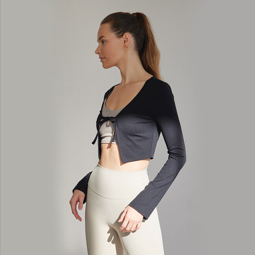 Running clothes for women in autumn and winter new long-sleeved yoga clothes tops professional gym high-elastic training clothes quick-drying jackets