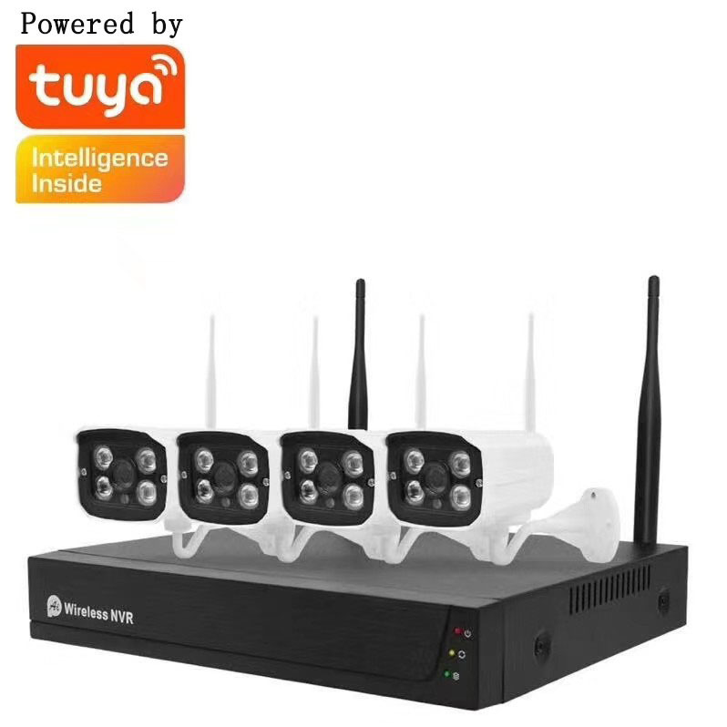 监控套装四路高清1080P无线套装家庭户外录像监控摄像机防风防雨