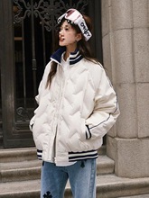 冬季小个子韩版潮流设计感轻薄羽绒棉服女短款立领加厚保暖宽松潮