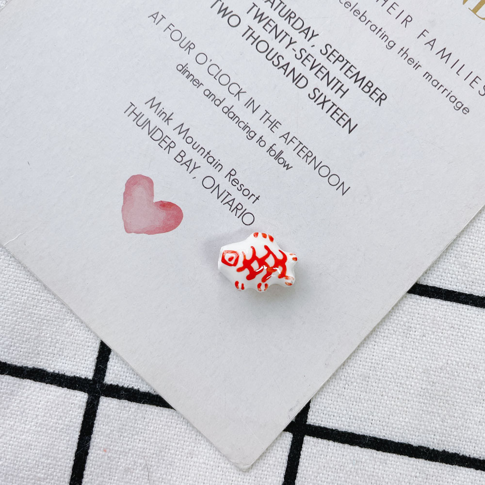 10 PCS/Package 15*12mm Ceramics Fish Jewelry Accessories Beads display picture 17