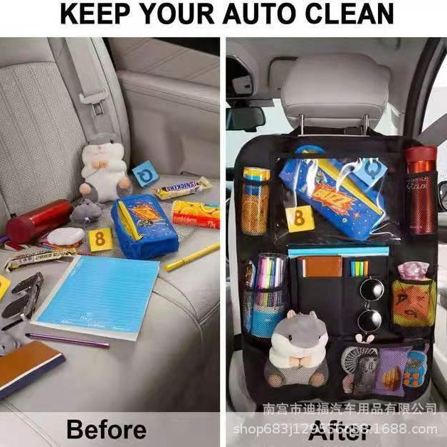 Estilo explosivo transfronterizo 600d tela Oxford bolsa de almacenamiento de coche bolsa colgante de asiento silla plegable de coche bolsa de almacenamiento trasera caja de almacenamiento