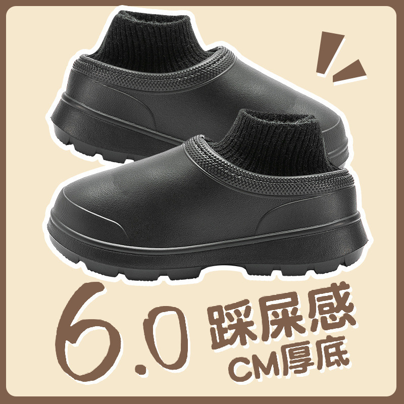 Zapatillas de algodón de las mujeres invierno desgaste al aire libre bolsa talón lindo forro polar interior hogar fondo grueso cálido posparto confinamiento zapatos de algodón a prueba de agua