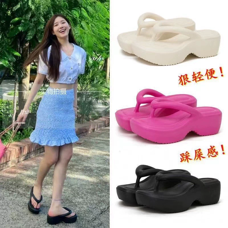 Platform Flip Flops, Summer Beach Slides, Soft Cushioned Sole, Sizes 36–41