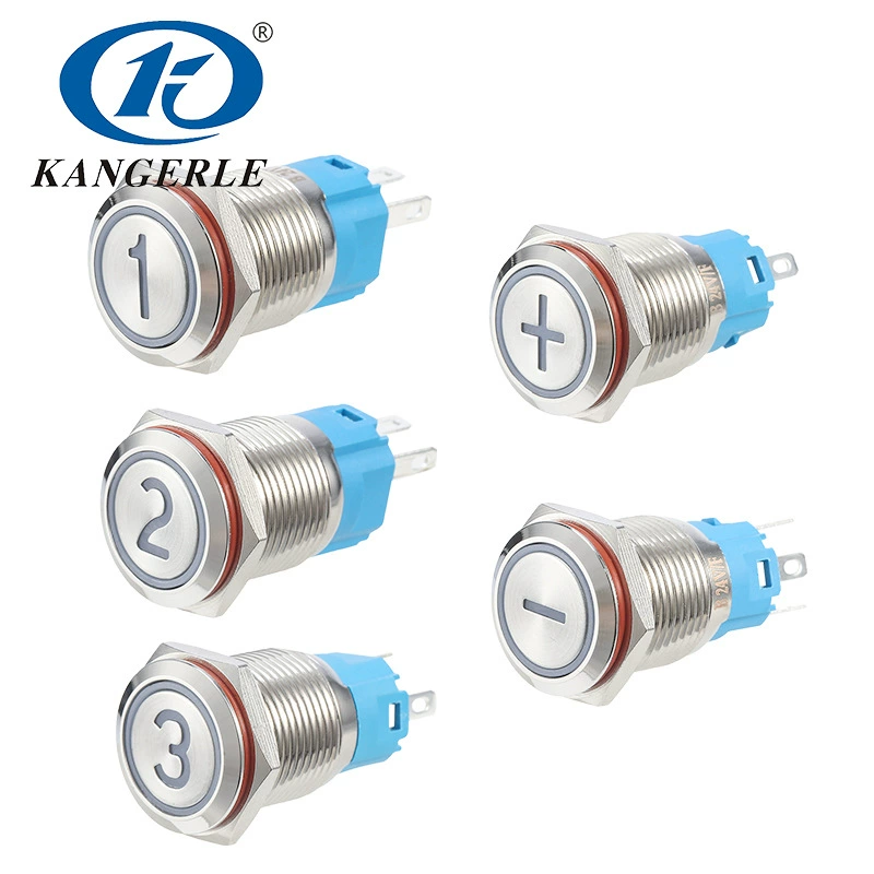 Специальный символ, кнопка запуска одной кнопки, светодиодный металлический кнопочный переключатель, самовосстанавливающийся, самоблокирующийся, 5-контактный посеребренный переключатель с подсветкой