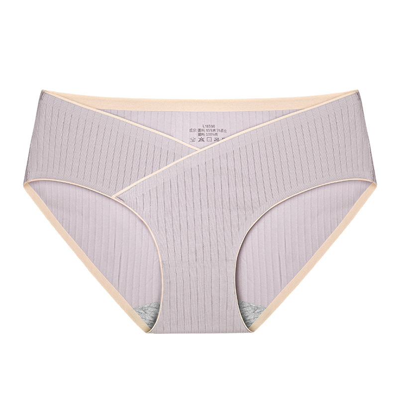 Ropa interior de las mujeres embarazadas de algodón puro embarazo temprano mujeres embarazadas de entrepierna de algodón sin costuras temprano, medio y tardío embarazo vientre soporte ropa interior de cintura baja
