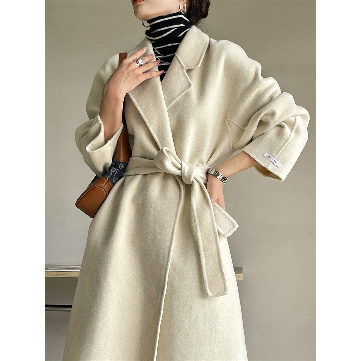 드림 선시커 롱 양면 울 코트 2022 가을과 겨울 새로운 목욕 가운 울 코트 X361