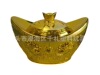 Golden ingot Candy Box Electro -plated ingot model Large, medium -sized plastic gold ingot