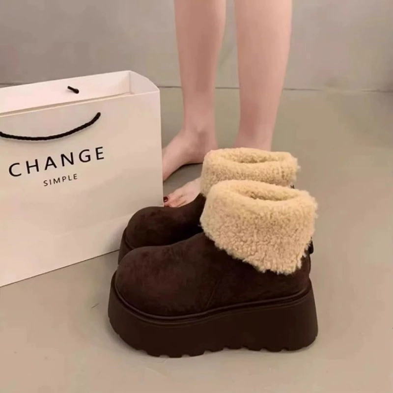 Keep warm fashionable high low boots platform, shoes