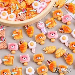 子供っぽいミニクマパンおもちゃクリエイティブ手作り diy クリーム接着剤アクセサリー樹脂小物アクセサリー材料