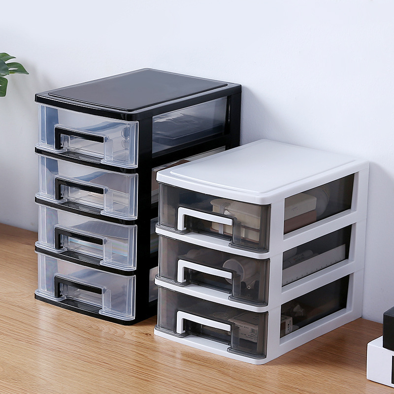 Transparent desktop storage box small drawer desk storage cabinet plastic Mini Storage box cosmetic storage box wholesale