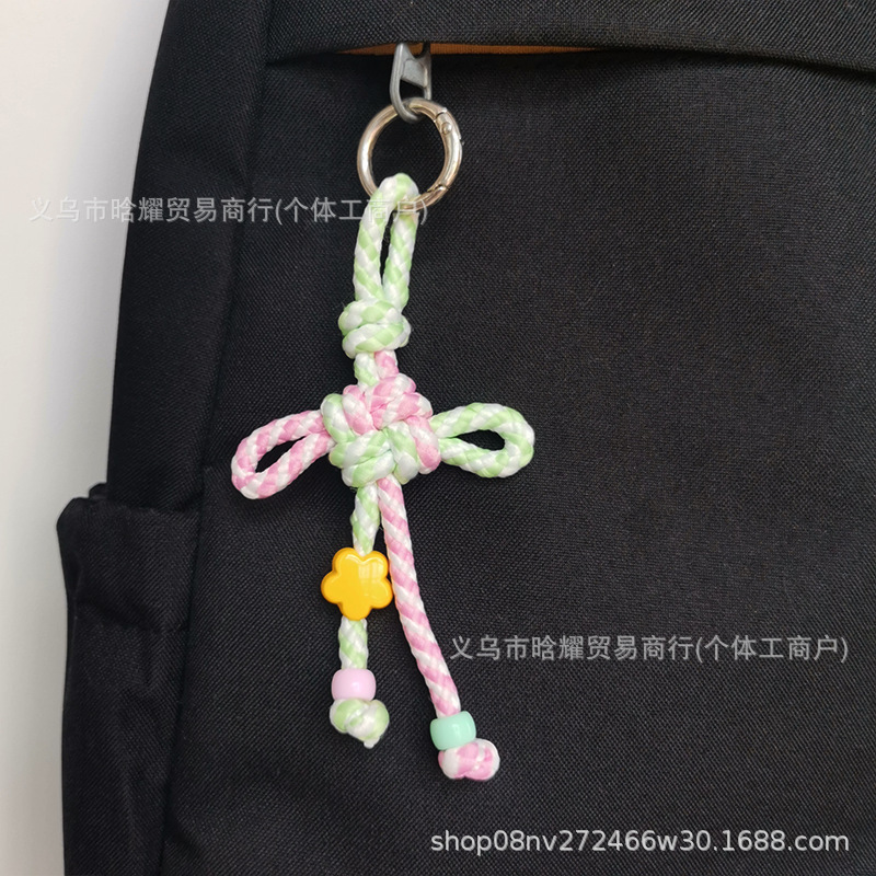 原创撞色小清新包包挂件手机钥匙扣箱包挂饰miu系挂绳简约背包配|undefined