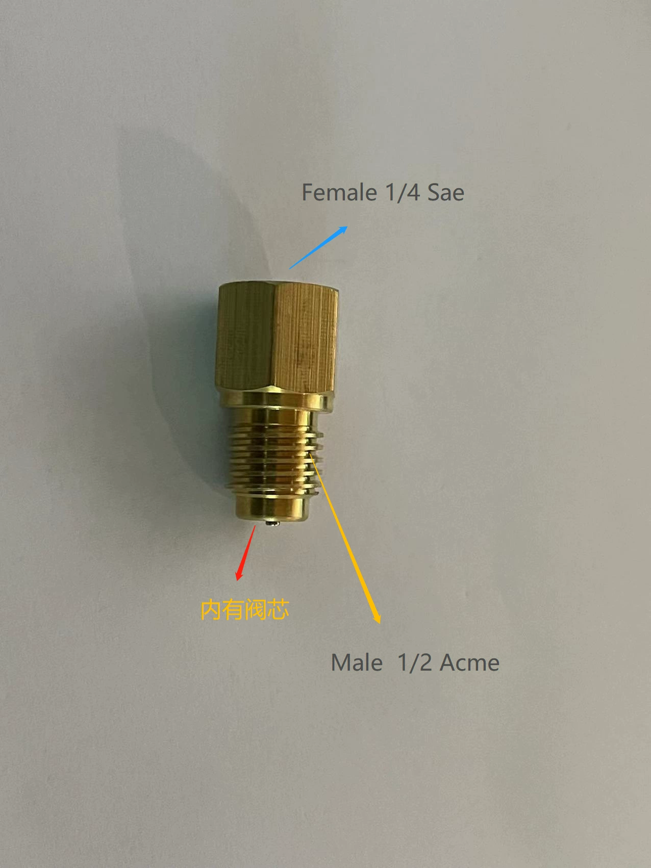 Штекер 1/2 acme F 1/4 sae, переходник для кондиционирования воздуха R134A R22, преобразователь хладагента