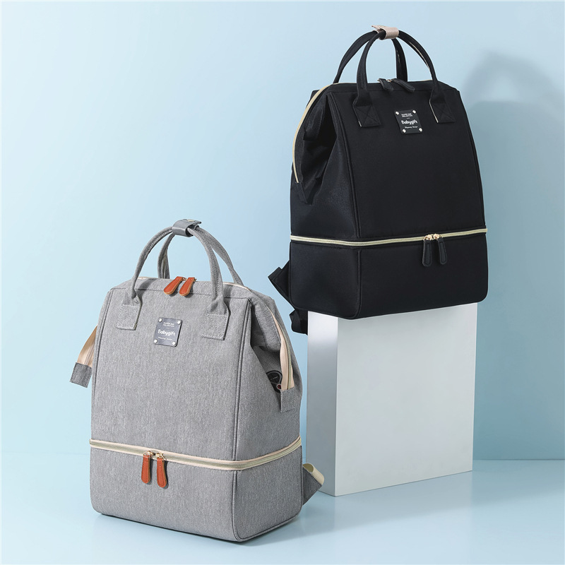 Bolsa tipo momia de gran capacidadSeparación doble zona húmeda/secaMochila multifuncional para transporte de leche materna
