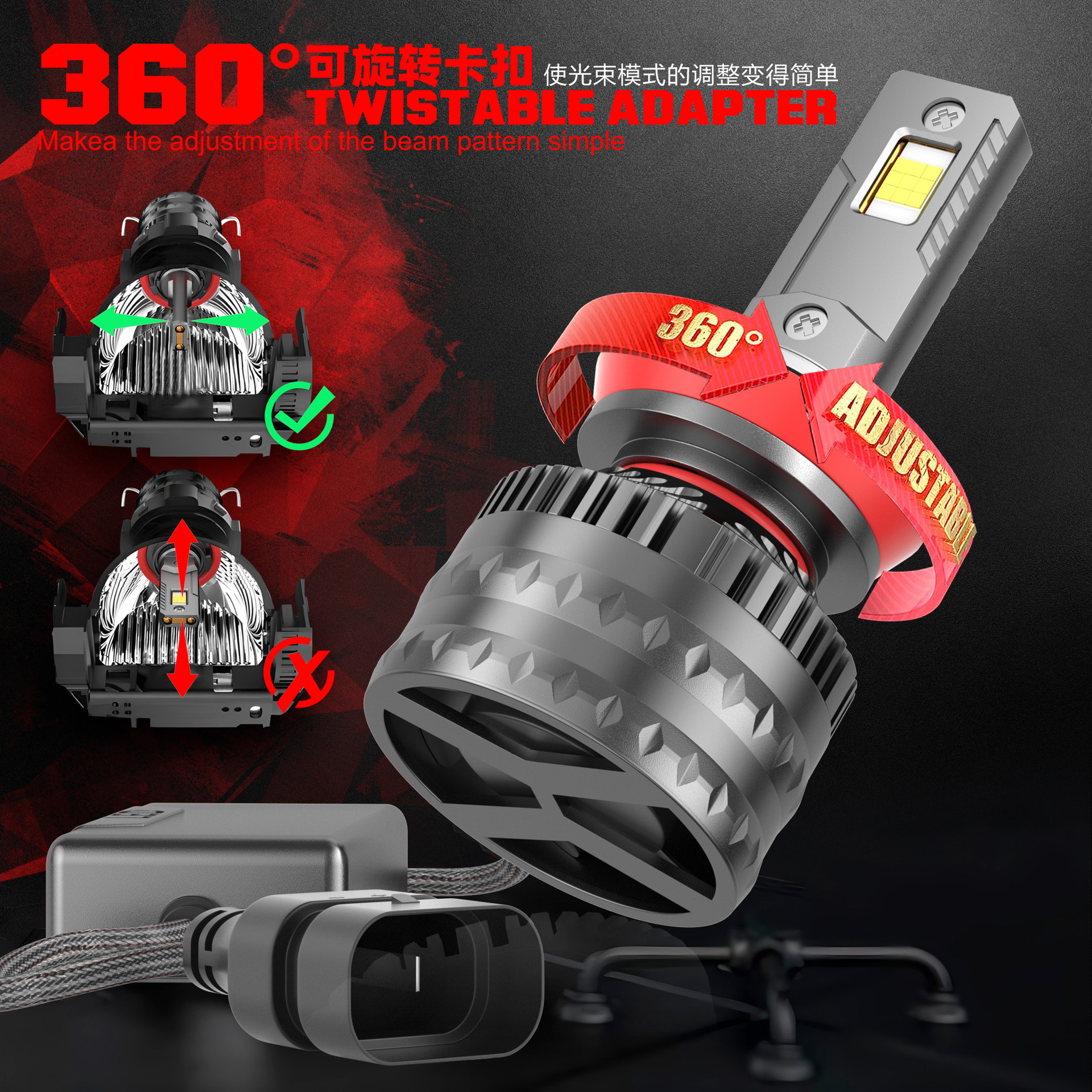 Cross-Border Supply of Automotive Led Headlights H7 H1 H4 9005 9012 Super Bright 100W High Power Headlights