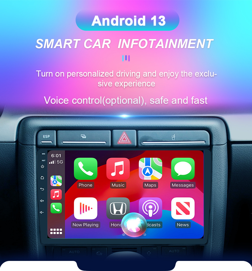 9 inch is suitable for 00-09 Audi A4 Android large screen radio player WiFi car navigation all-in-one machine
