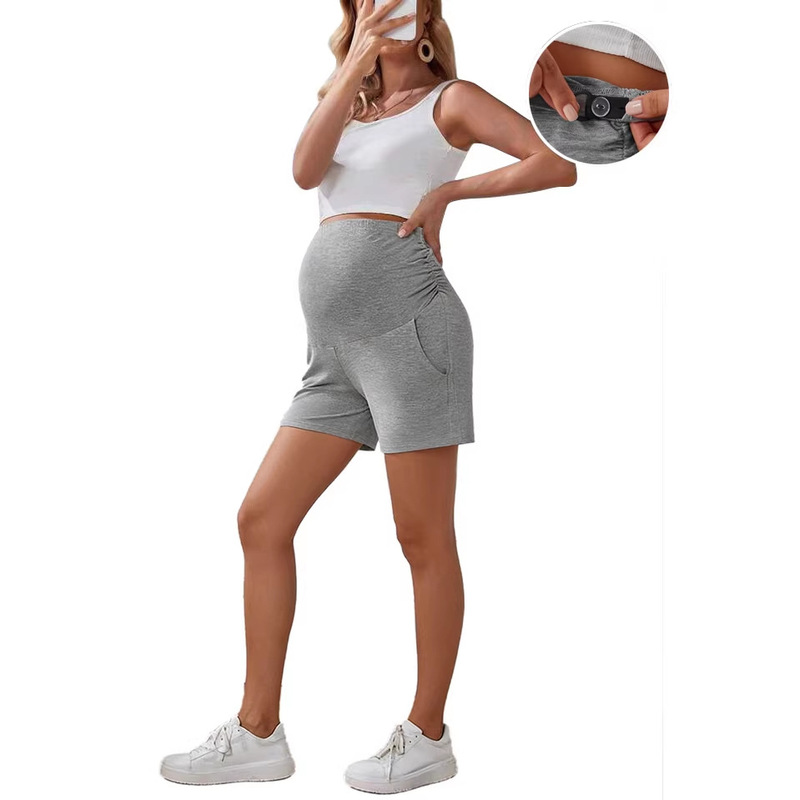 2026 New Cross-Border Amazon Maternity Pants with Adjustable Buttons and Drawstrings, European and American Style Sports Yoga Maternity Shorts 2026 New Cross-Border Amazon Maternity Pants with Adjustable Buttons and Drawstrings, European and American Style Sports Yoga Maternity Shorts