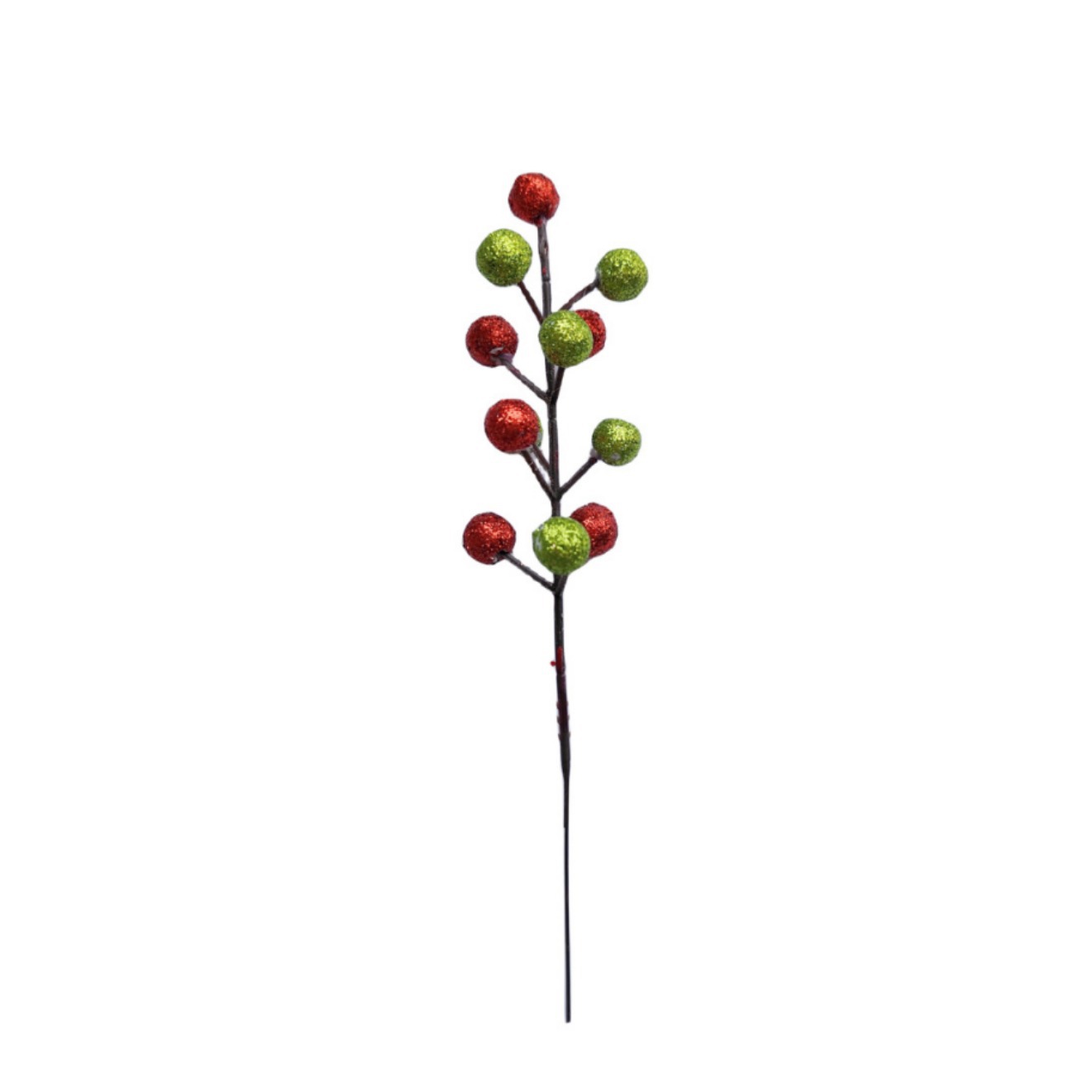 Nuevo transfronterizo 12 bolas rojo verde 22cm espuma navideña hogar árbol de Navidad dorado bayas en polvo