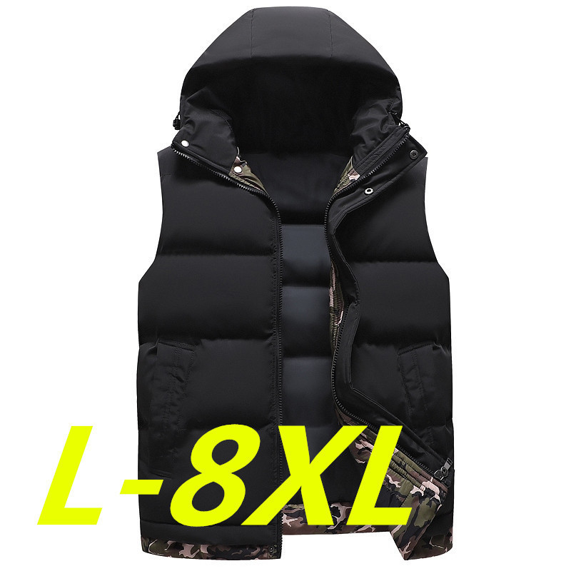 Winter new vest men's thickened hooded vest camouflage jacket vest coat men's one-piece delivery