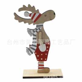 彩绘麋鹿木挂圣诞装饰工艺 圣诞节节日装饰品