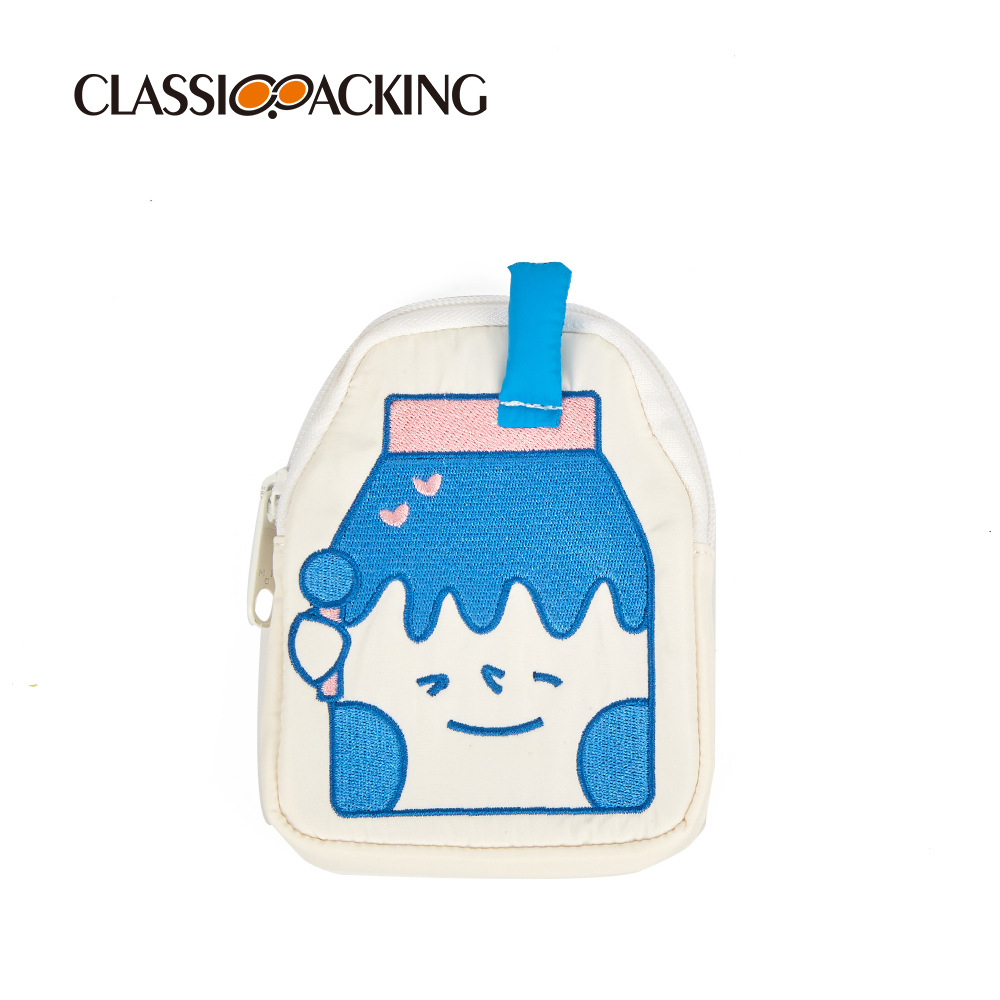 Fábrica al por mayor bolsa de almacenamiento cerveza taza leche Caja forma multifuncional moneda monedero lápiz labial bolsa de almacenamiento con logo