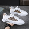 White shoes, trend fashionable footwear, universal light panel for leisure, sneakers, autumn