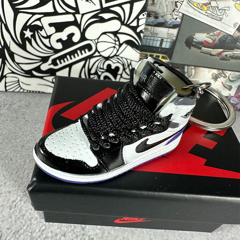 141. white, black and purple + box