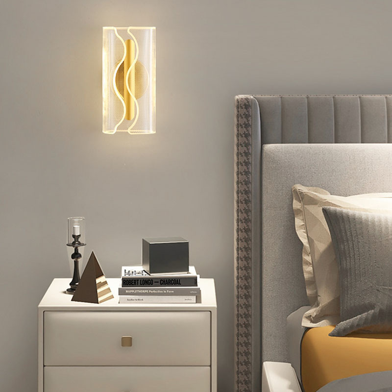 Luz de pared lujosa nórdica dormitorio acrílico sala de estar moderna simple escalera pasillo de fondo lámpara de pared