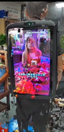 广告机背包21.5寸显示屏手机直播投屏LCD背包移动广告机送电源盒