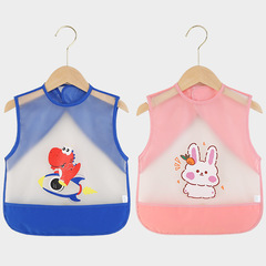 Baby eating bib summer children's smock waterproof and dirt-proof men's and women's children's apron sleeveless baby reverse wear protective clothing