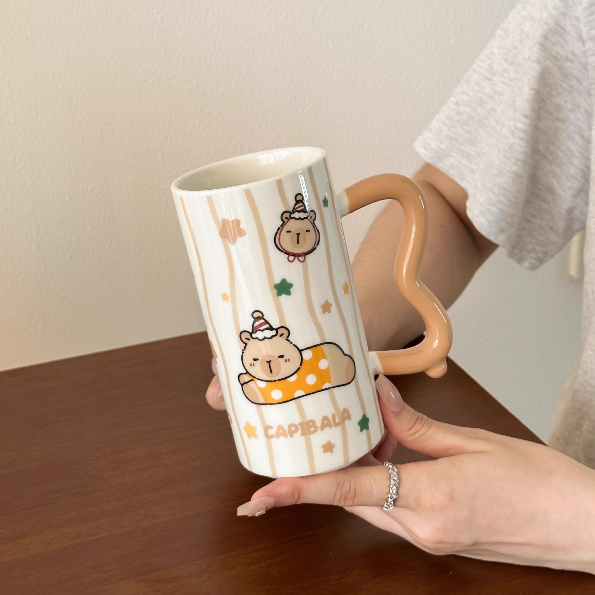 Taza de Cerámica de Capibara Resistente al Calor para Café de Oficina