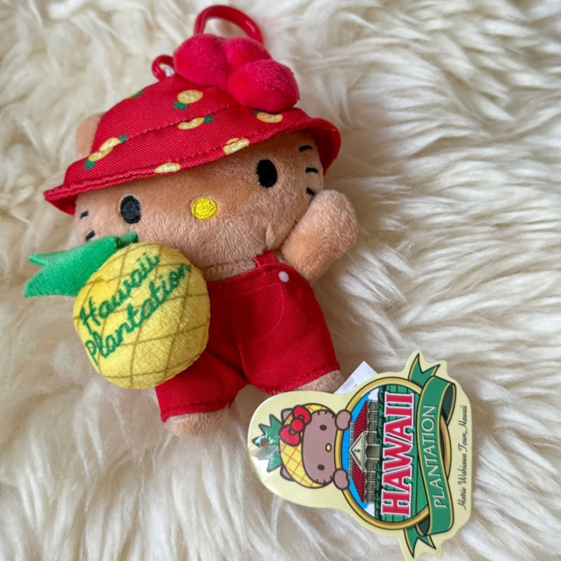 夏威夷菠萝乐园黑皮HelloKitty毛绒公仔挂件饰品娃娃公仔包包挂件|undefined