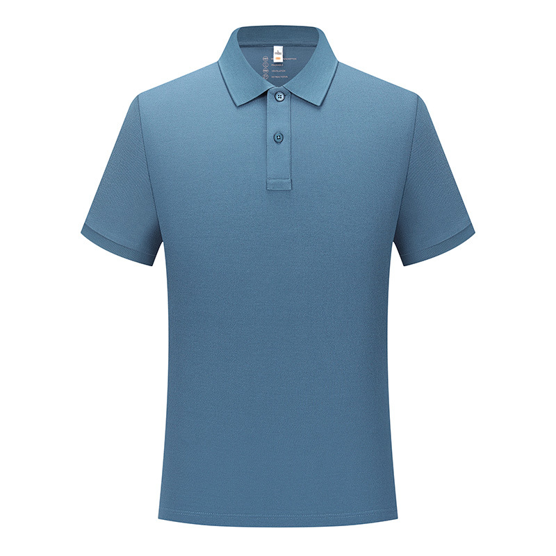 Casual de dos botones no deformable poliéster algodón verano de manga corta hombre camiseta de polo personalizada sensación de alta calidad