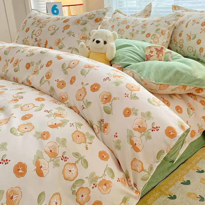 A类纯棉四件套小清新正版加厚床单被套罩全棉磨毛床上用品三4件套