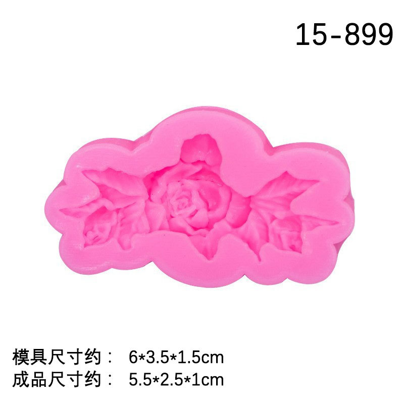 Vintage fondant pastel Rosa flor hoja ramo flor racimo pastel borde decoración chocolate arcilla molde