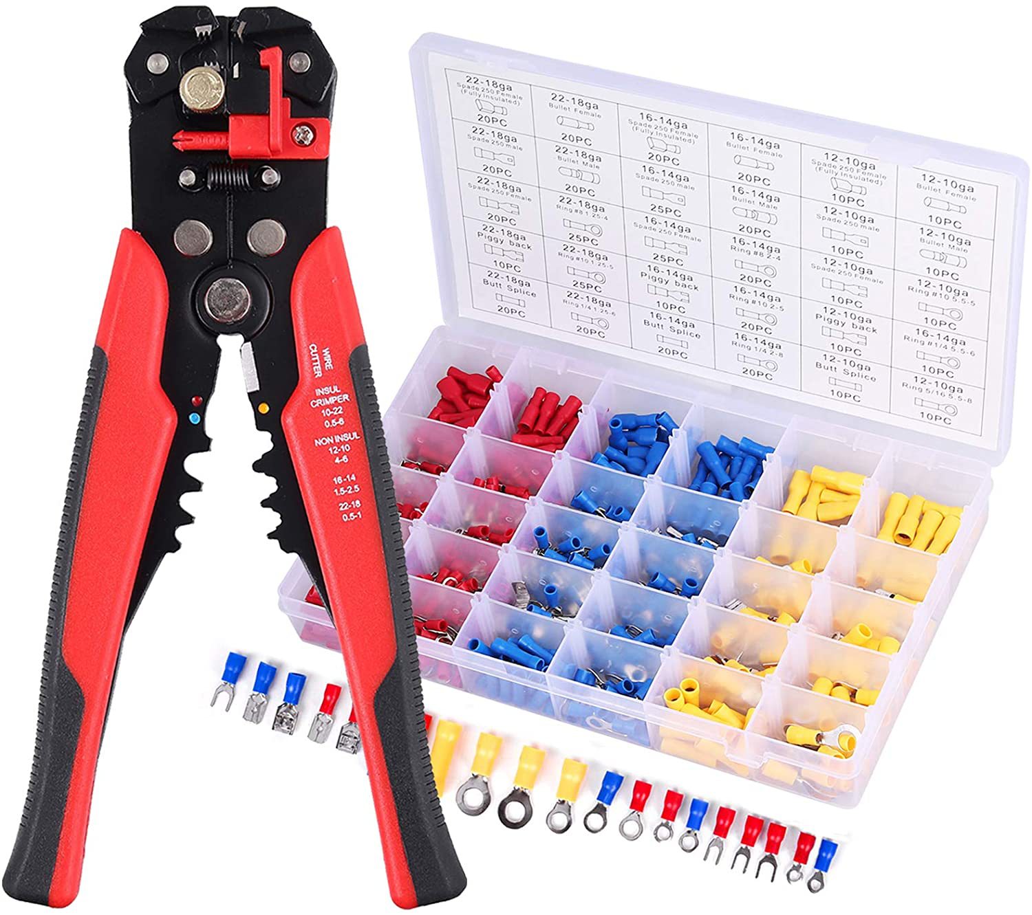 冷压端子套装SVRV插簧插片对接端子500PCS送剥线钳压线钳工具