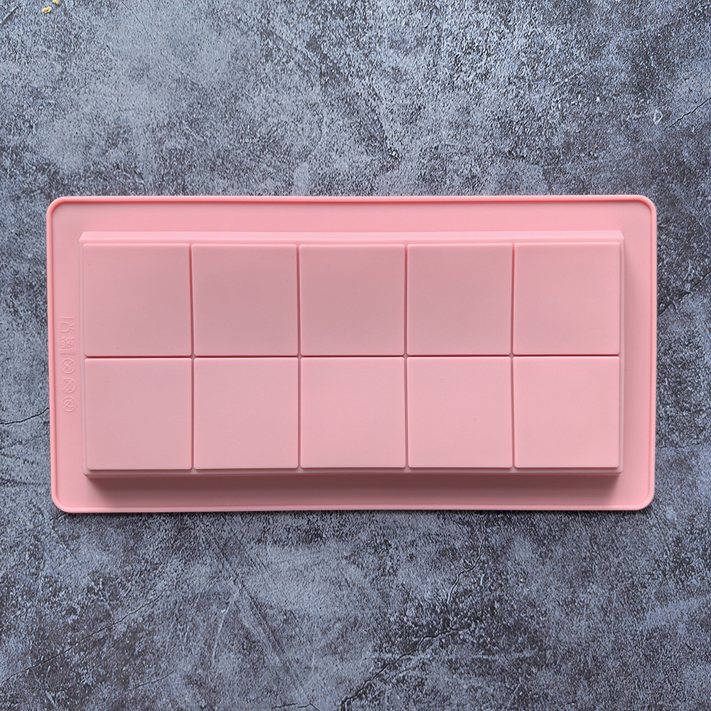 10 grados de chocolate molde de silicona cuadrado rectangular molde de barras de chocolate molde 784