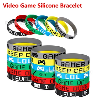 出口热销Video game level up game over彩色游戏硅橡胶腕带手环