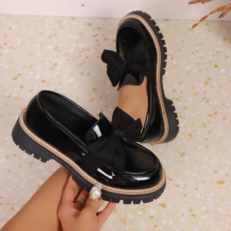 Cross-Border Large Size Thick-Soled Non-Slip Loafers for Women 2025 Autumn New European and American Fashion Versatile Single Shoes for Women Wholesale