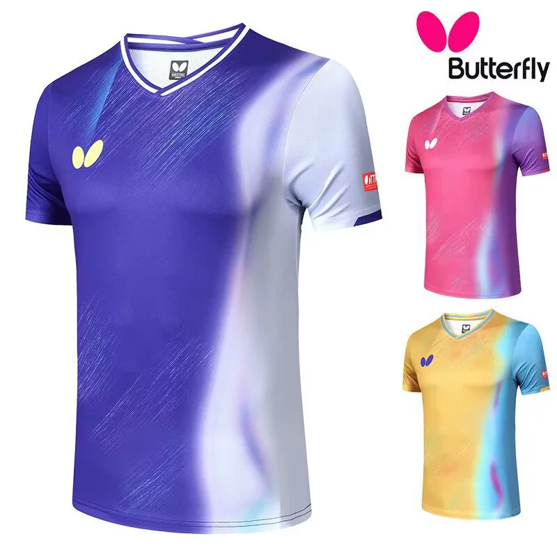 Новая одежда для настольного тенниса, топы для мужчин и женщин, быстросохнущая спортивная одежда с короткими рукавами, детская одежда для тренировок по настольному теннису, 6638