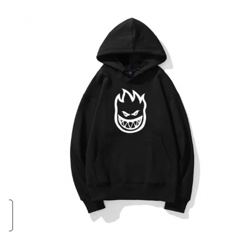 2025 Cross-Border Export Trendy Brand Flame Pattern Dropped Shoulder Sleeves Autumn and Winter Comfortable Sweatshirt American Hip-Hop Hoodie
