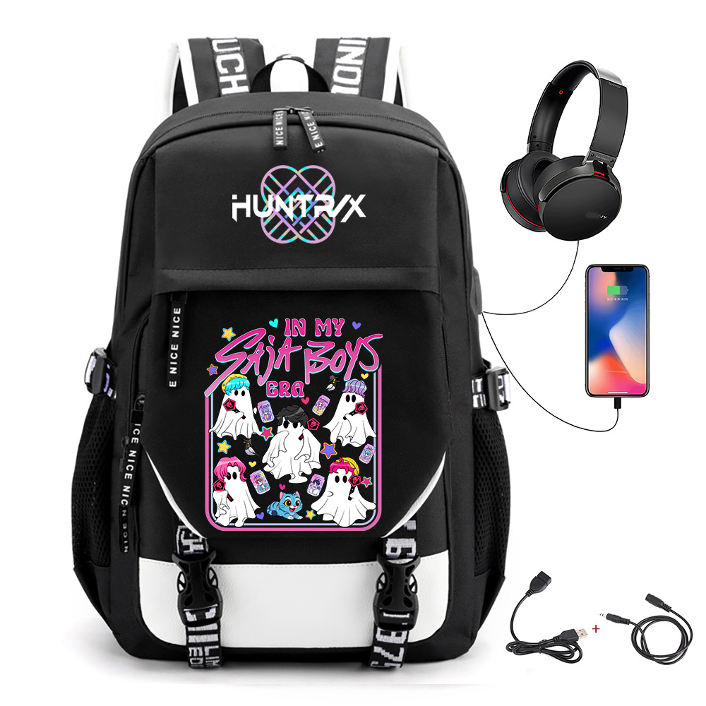 Comercio exterior transfronterizo KPOP Caza de brujas película impresión perimetral mochila mochila escolar mochila USB