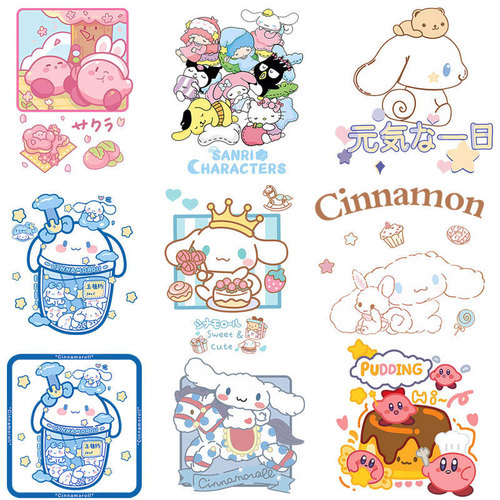 Wholesale T-shirts with Cartoon Cinnamon Dog Heat Transfer Printing Patterns DIY Hot Transfer Washable White Ink Transfer Print Minimum Order Quantity: One Piece
