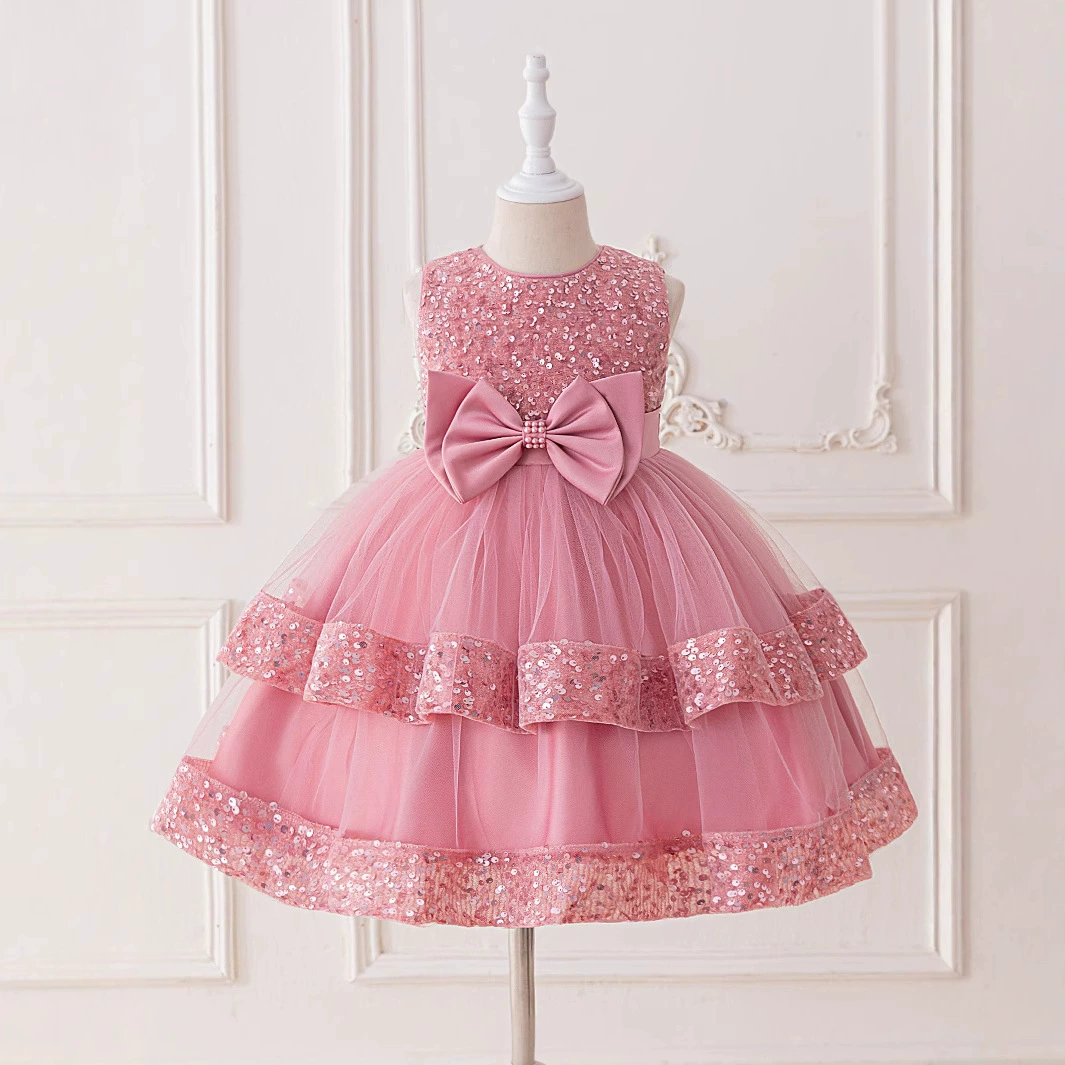 Амазонка новые платья для девочек пушистые юбки детские бантики с блестками сетка платье принцессы праздничное платье для детей