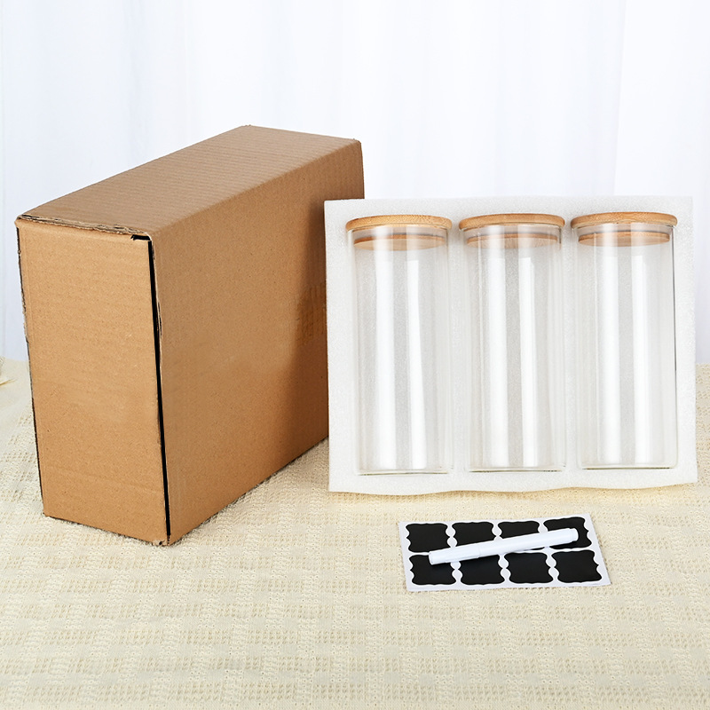 Frascos de vidrio, granos domésticos, frutos secos, frascos de vidrio, frascos de almacenamiento de botellas de vidrio, frascos de té de almacenamiento, juegos de té, frascos sellados