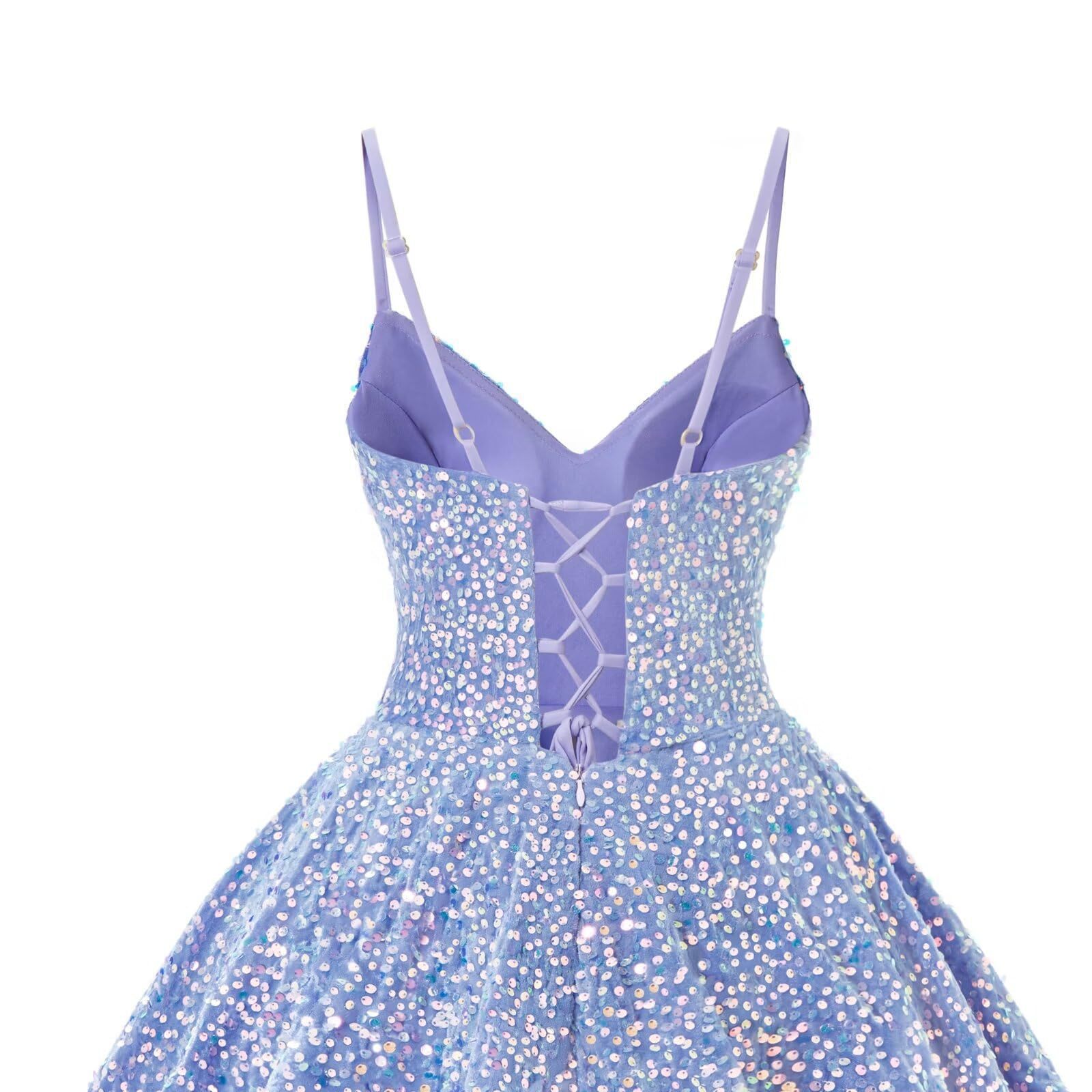 Vestido de noche de lentejuelas azul nuevo vestido corto de tirantes transfronterizo temperamento vestido de fiesta de cumpleaños de alta gama de nicho image 6